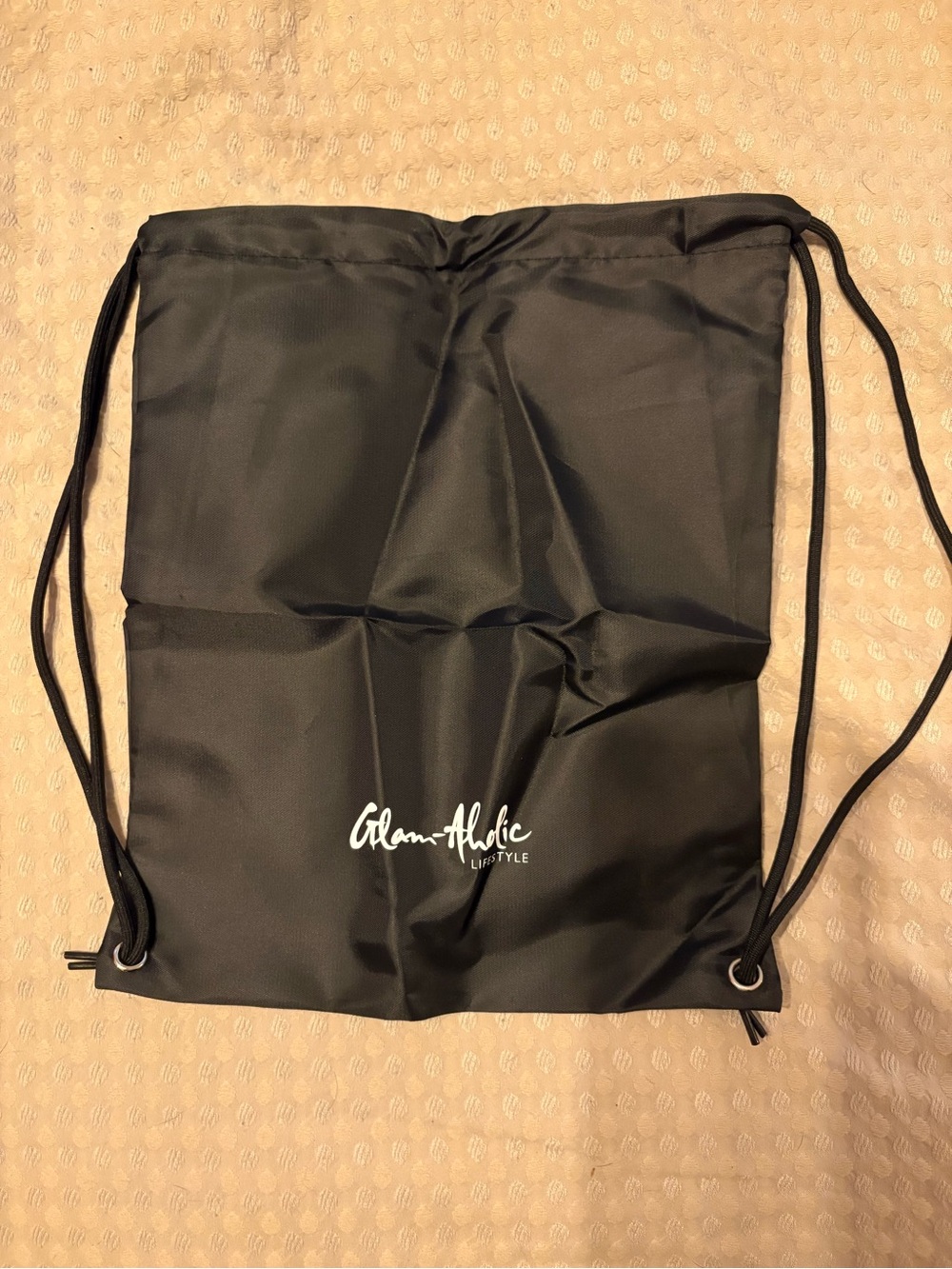 Glam-Aholic Lifestyle Black Drawstring Bag